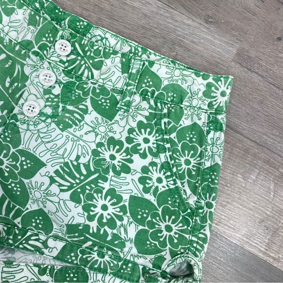 Bongo Tropical Print Button Fly Chino Shorts Green White Juniors 5 - Picture 3 of 8